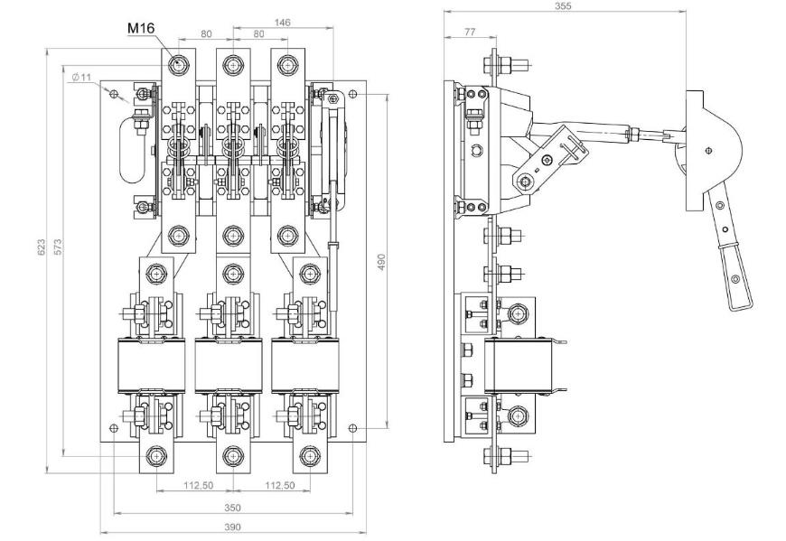 Рубильник РПС 10 1000А Левый Рубильник РПС 10 1000А Левый