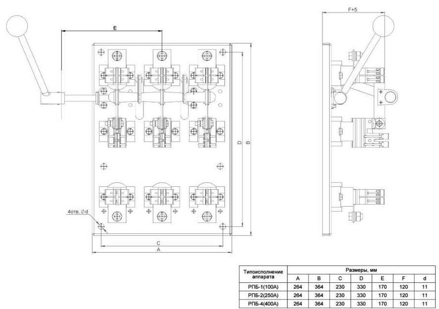 Рубильник РПБ-2 250А  Рубильник РПБ-2 250А