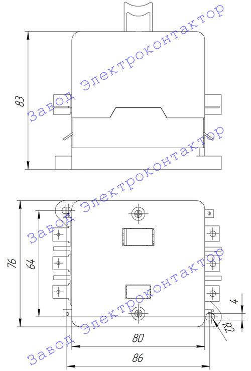 Внешний вид, габаритные и установочные размеры АП50