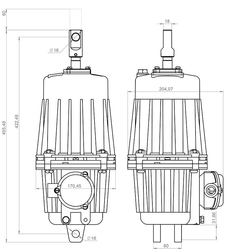 Чертеж, внешний вид, габаритные, установочные и присоединительные размеры ТЭ-50 Чертеж, внешний вид, габаритные, установочные и присоединительные размеры ТЭ-50