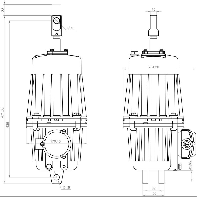Чертеж, внешний вид, габаритные, установочные и присоединительные размеры ТЭ-80 Чертеж, внешний вид, габаритные, установочные и присоединительные размеры ТЭ-80